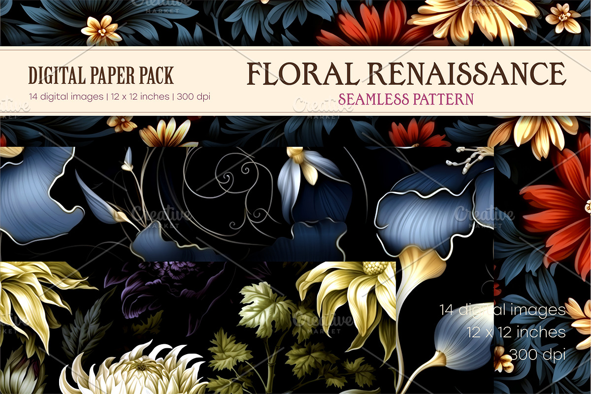 Floral Seamless Patterns 15., a Pattern Graphic by KENO Mascots (Photo 2 of 4)