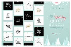 Holiday Quote Bundle, a Social Media Template by AM Studio
