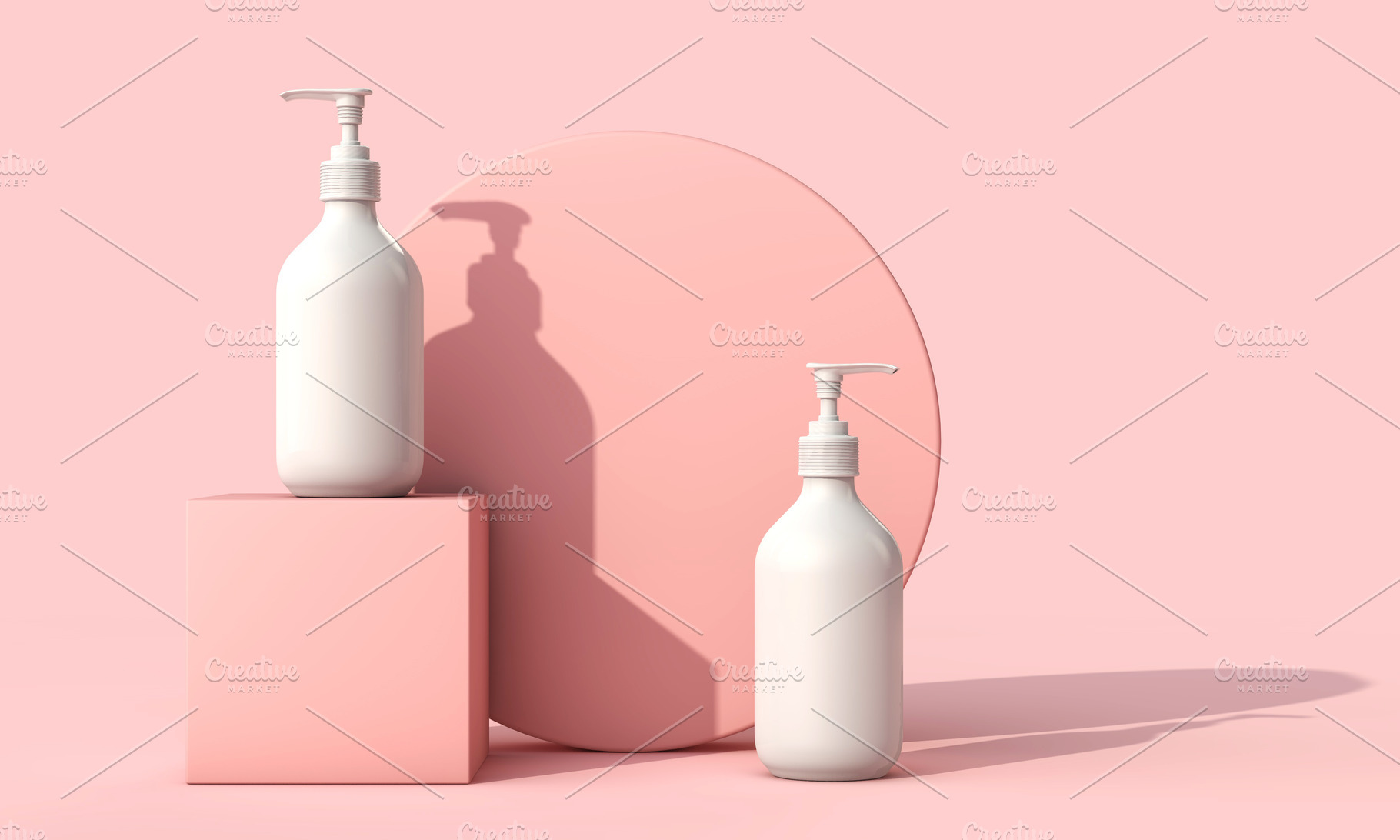 Blank cosmetic bottles on pink containing cosmetic, bottle, and beauty, a Beauty & Fashion Photo by ink drop