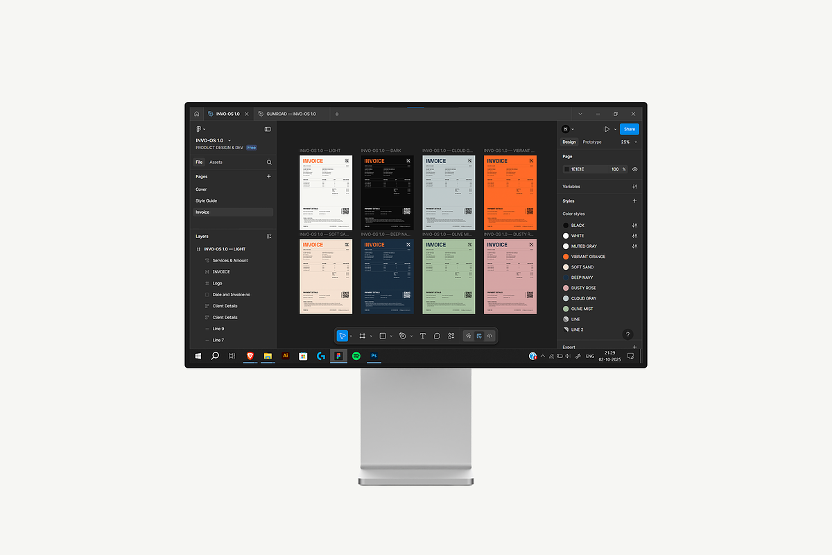 INVO-OS 1.0 | Figma Invoice Template preview 2