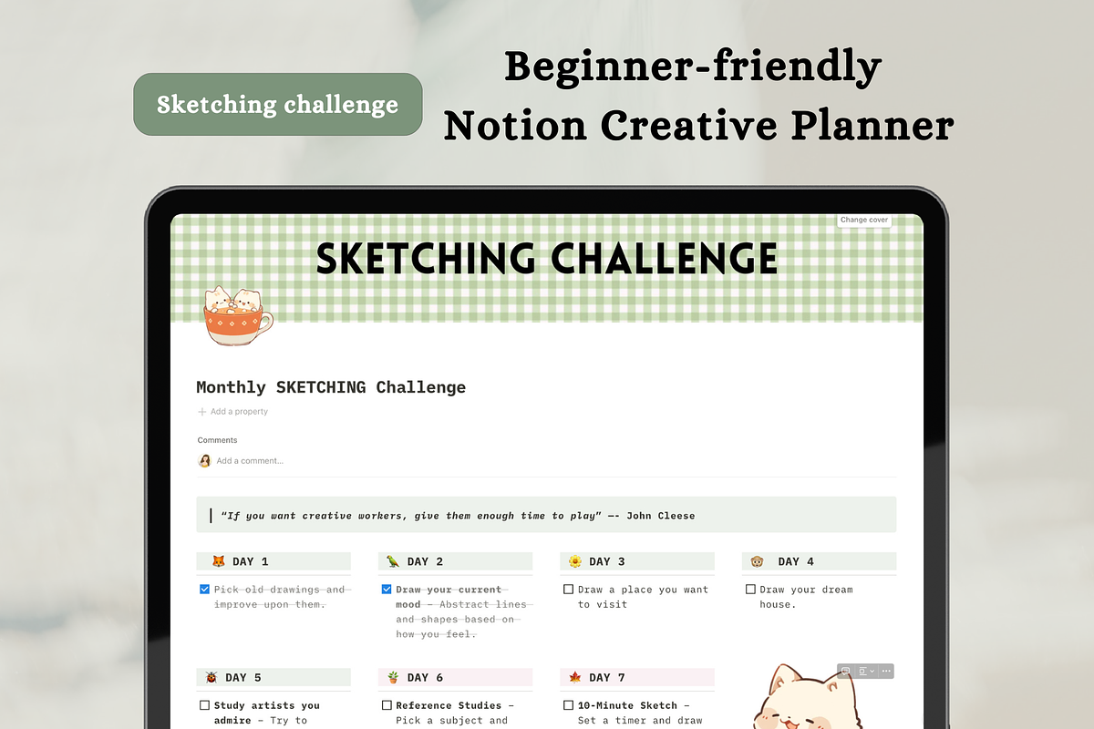 Notion artist planner, a Design Template by Petite Zakka Boutique (Photo 7 of 9)