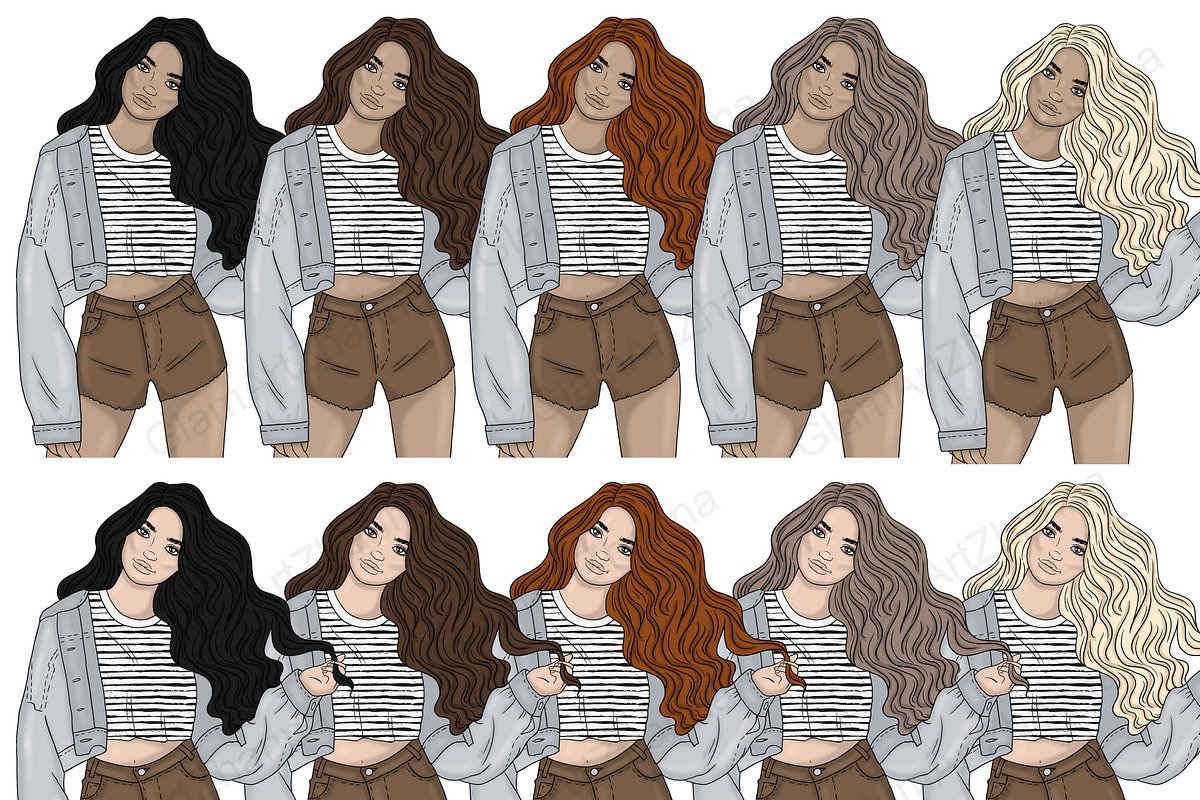 Blogger Girls Clipart, a Person Illustration by GlamArtZhanna (Photo 3 of 5)