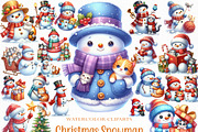 Christmas Snowman with Cats PNG, an Illustration by Craft Nest (Thumbnail 1 of 6)
