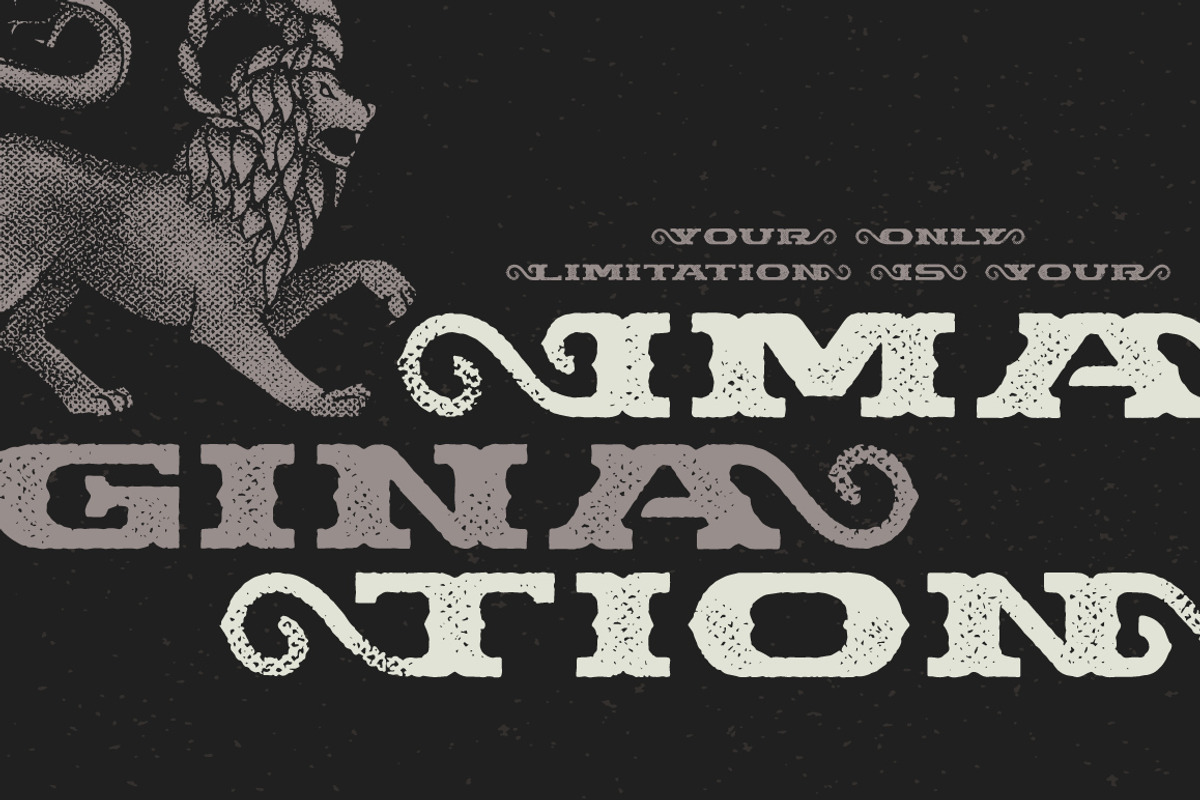 Chimera Tail, font + illustration preview 2