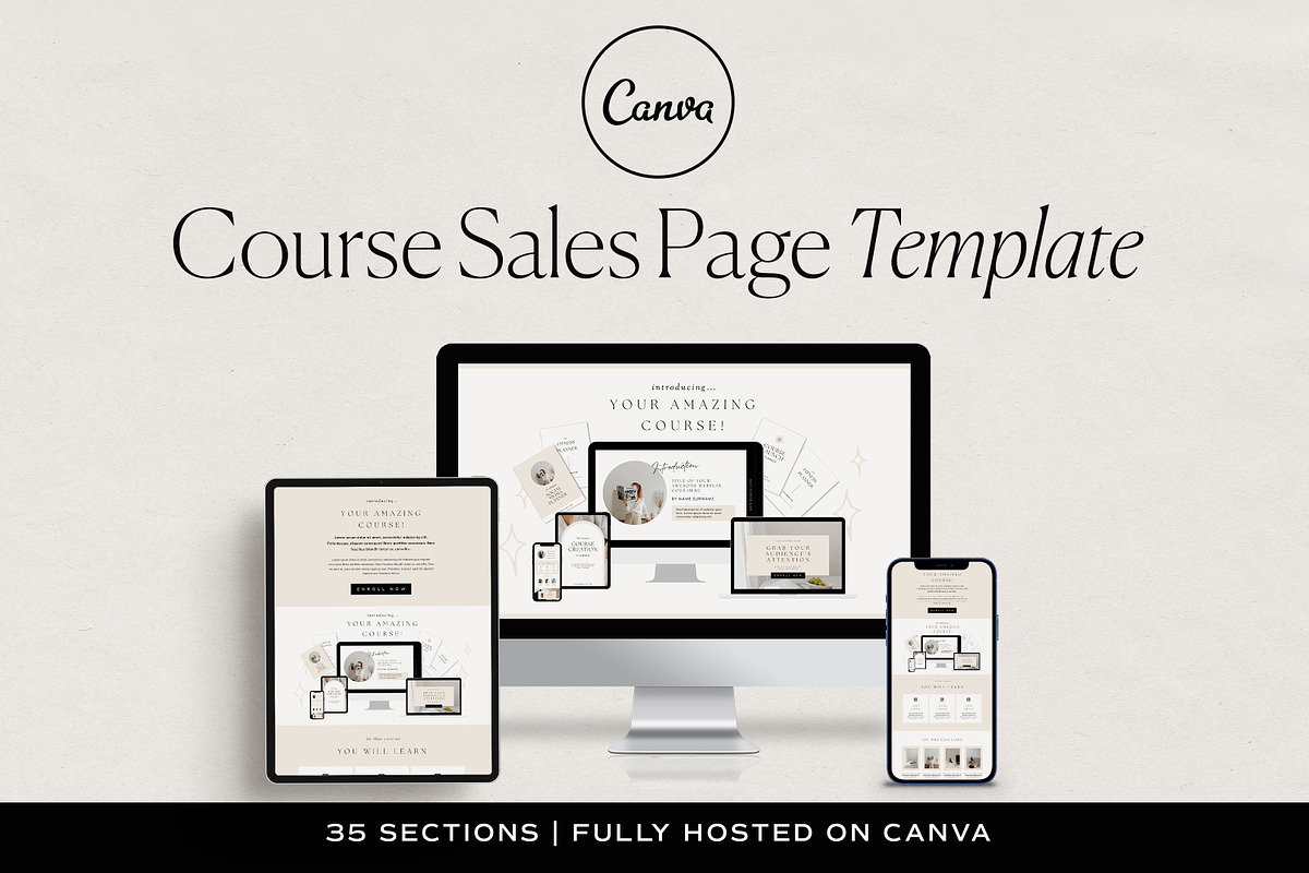 Course Sales Page Canva Website
