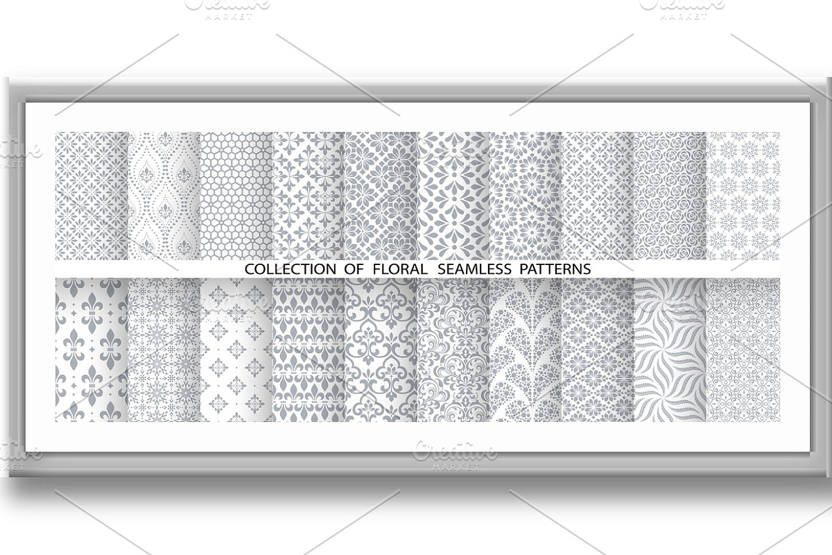 Geometric floral set of patterns., a Pattern Graphic by RODINA (Photo 3 of 3)