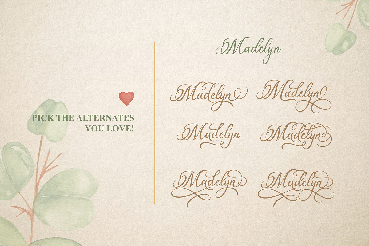 Madelican / Calligraphy Font, a Script Font by Subectype Studio (Photo 18 of 21)