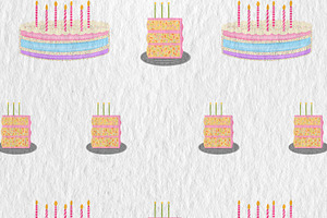Dopamine Cakes Seamless Pattern Set