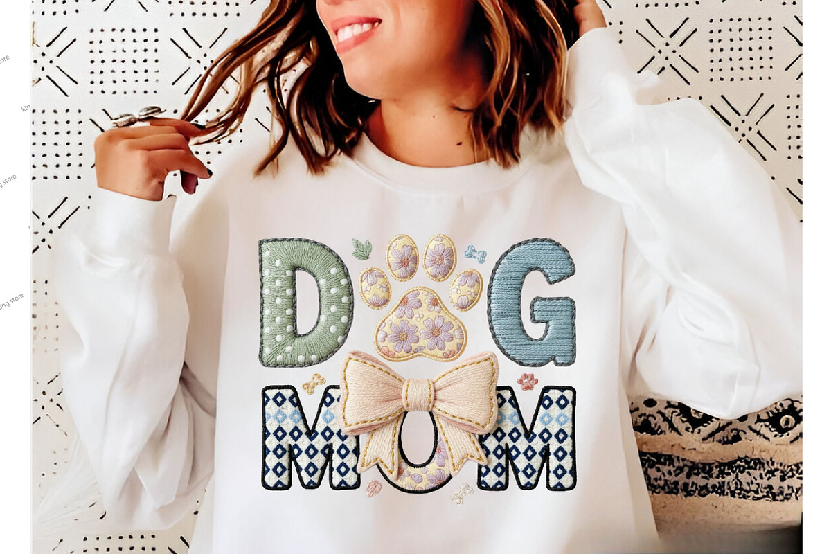 Faux Yarn Dog Mom Sublimation Png, an Illustration by Designking (Photo 4 of 6)