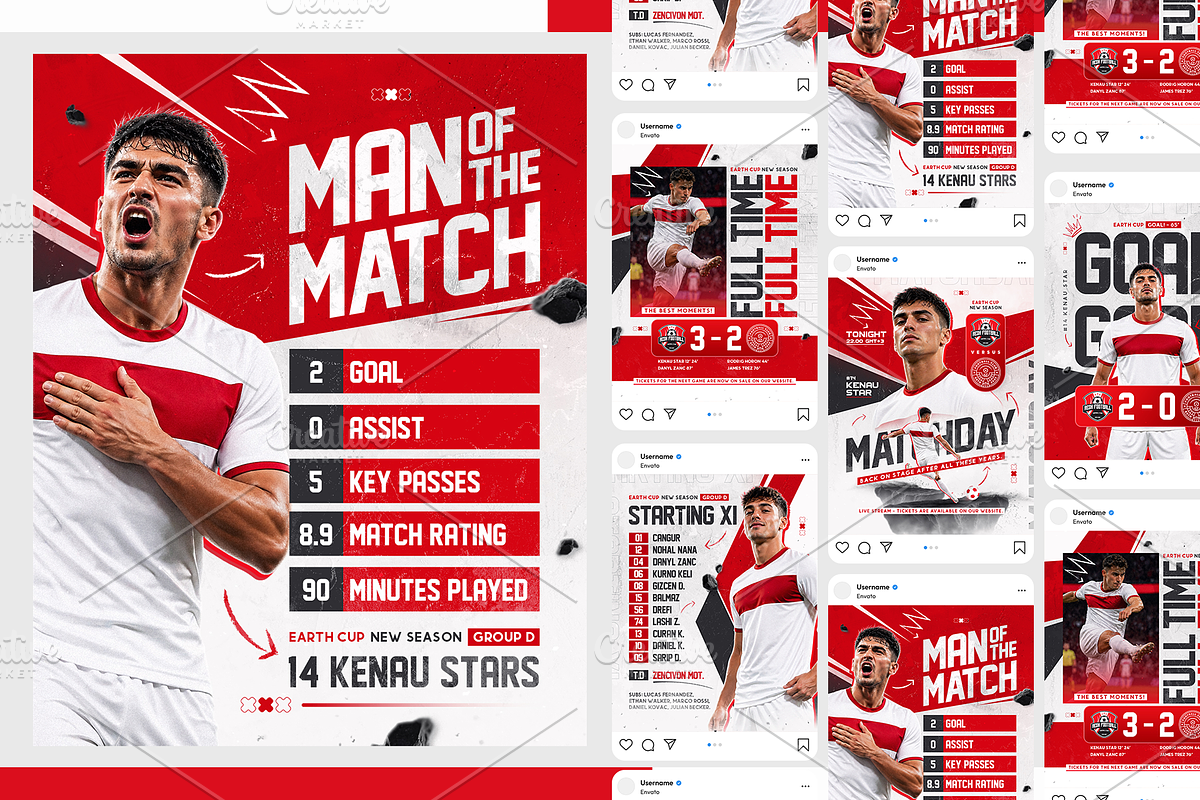 World Cup Social Media Football Pack, a Social Media Template by OnurDemircan (Photo 4 of 4)