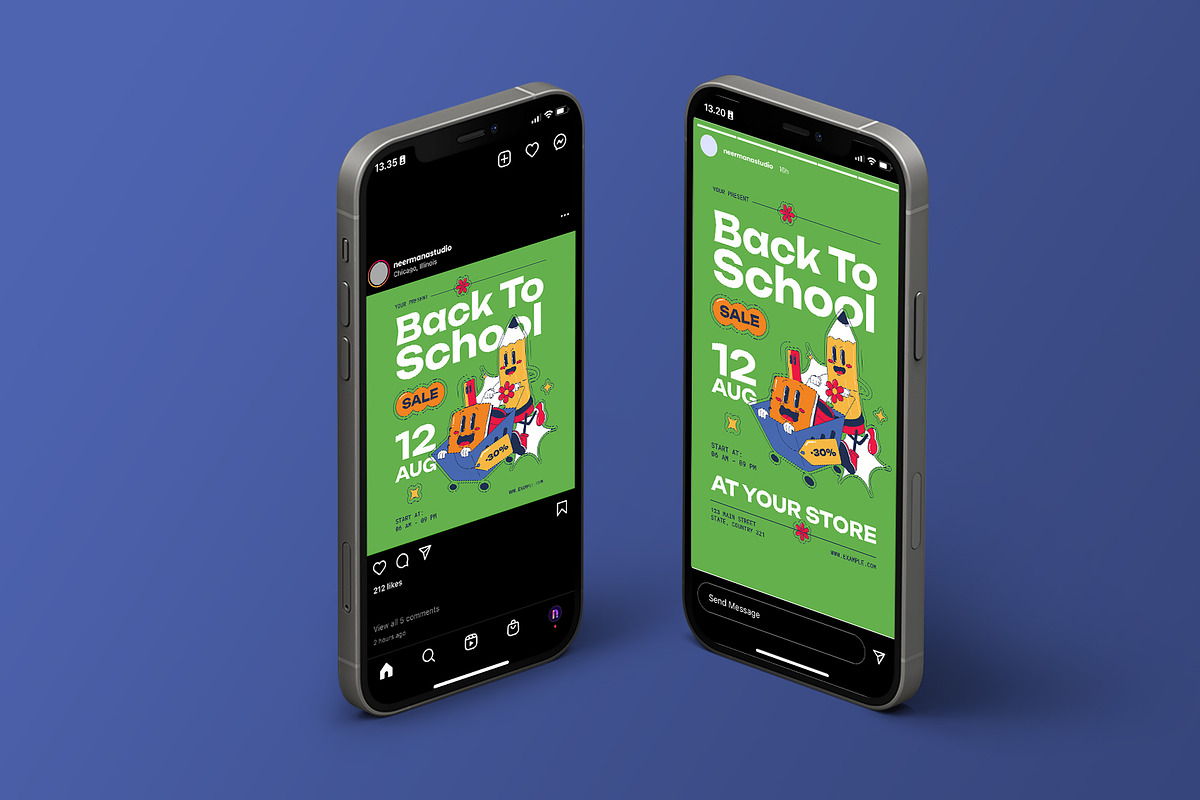 Green Retro Back to School Flyer, a Flyer Template by Neermana (Photo 4 of 4)