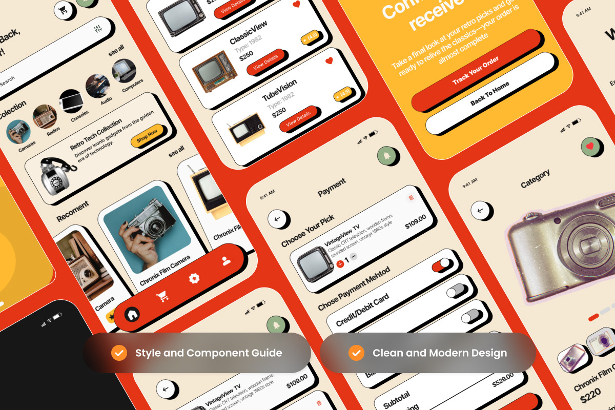 Neonova - E-commerce Retro Tech App, an App Template by productype1 (Photo 5 of 5)