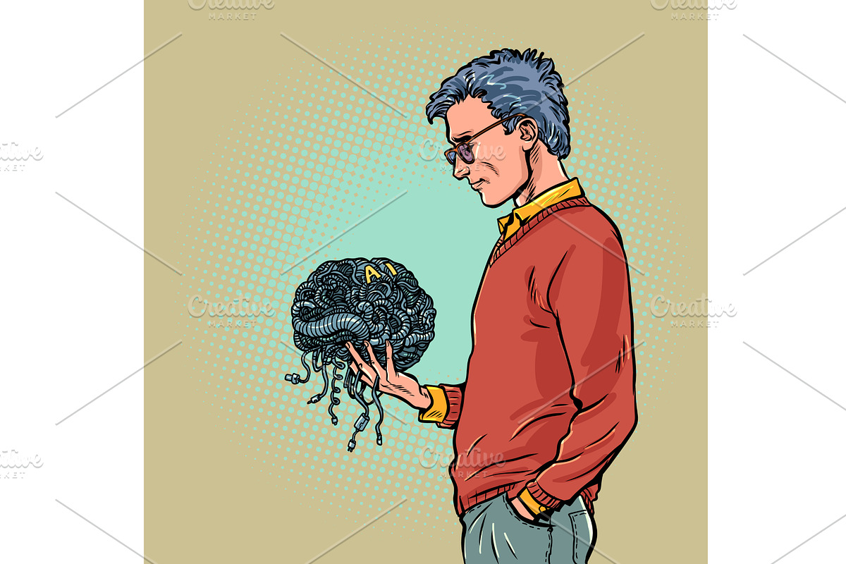 A man's reflection on the creation, a Person Illustration by rogistok