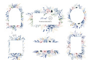 Blue Watercolor Floral Cliparts, a Decorative Illustration by Elena Medvedeva (Thumbnail 4 of 7)