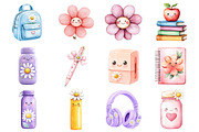 Kawaii Back to School Clipart Bundle, a Seasonal Illustration by CitraGraphics (Thumbnail 2 of 4)