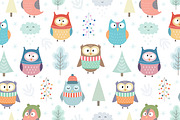 Winter Owls: patterns, illustrations, a Pattern Graphic by Gulnara Sabirova (Thumbnail 3 of 10)