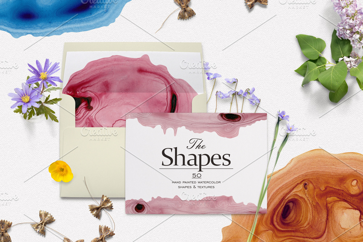 The Shapes (watercolor textures), a Texture Graphic by Soir Creative (Photo 4 of 8)