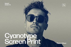 Cyanotype Halftone Duotone, a Layer Style Add-On by DesignerCandies