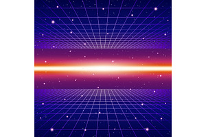 Retro neon background with 80s