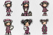 Whimsical Christmas Nurse Girls Clip, a Seasonal Illustration by Rose Art (Thumbnail 2 of 6)