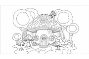 Whimsical Mushroom House Line Art bu, an Illustration by Designs_River (Thumbnail 4 of 51)