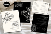 Black Wedding Invitation Template, an Invitation Template by LushBury (Thumbnail 1 of 5)