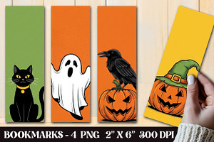 Vintage Halloween Printable Bookmark, an Illustration by OK Design
