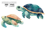 Sea Turtles watercolor illustration, an Animal Illustration by Evgeniia (Thumbnail 3 of 3)