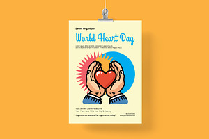 World Heart Day Poster/ Flyer, a Flyer Template by Juru Rancang Graphic