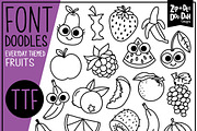 Fruits Doodle Font, a Handwritten Font by Zip-A-Dee-Doo-Dah Designs (Thumbnail 1 of 2)
