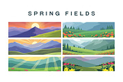 19 Spring Fields Landscape Vector, an Illustration by jongcreative (Thumbnail 3 of 4)