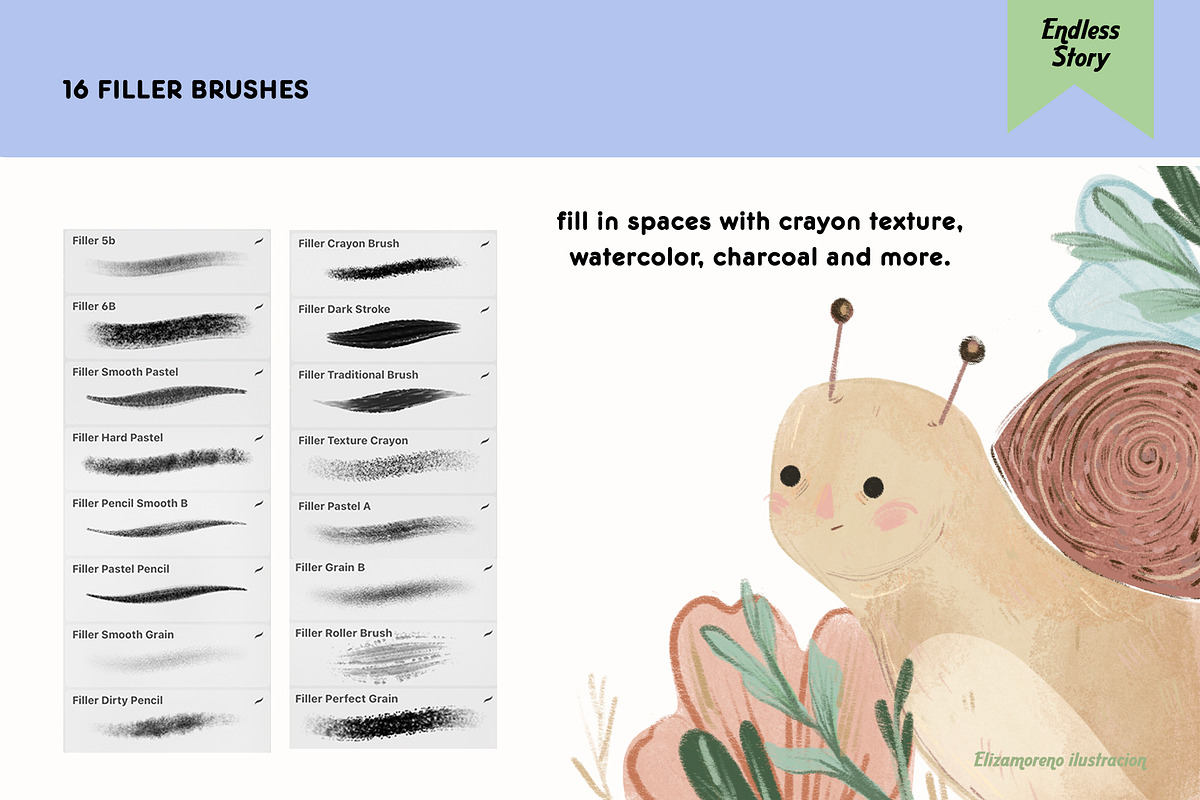 Endless story Procreate Brushes, a Brush Add-On by Eliza Moreno Illustration (Photo 5 of 8)