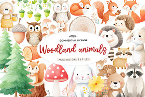 Woodland animals watercolor, an Illustration by CreationArt