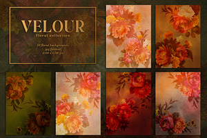 Velour Floral Clip Art Collection