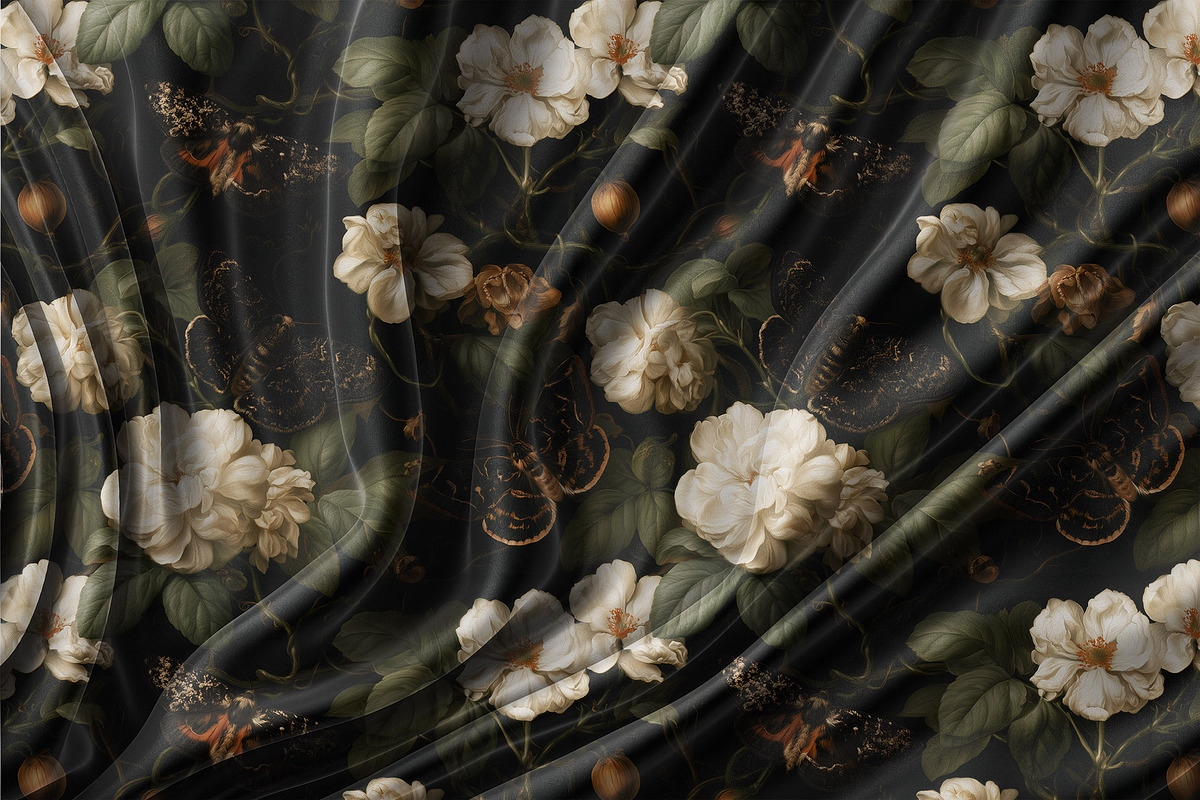 MOTHS & FLOWERS Seamless Pattern, a Pattern Graphic by AYAKA Studio Co. (Photo 4 of 8)