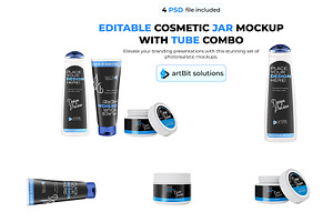 luxury Cosmetic Bottle Mockup Combo, a Packaging Mockup by artBit Design Studio
