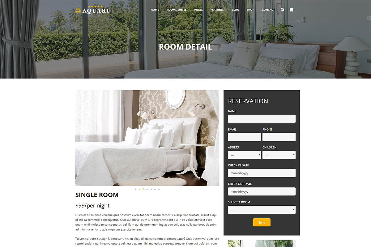Aquari - Hotel, Resoft & Business, a WordPress Template by Cherry Wordpress Theme (Photo 10 of 10)