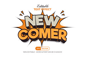 New Comer Text Effect Comic Style, a Layer Style Add-On by Mockmenot