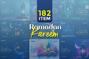 Ramadan Kareem template bundle, a Social Media Template by gstudiovect21