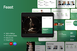 Feast Startup Pitch Deck PPT Canva