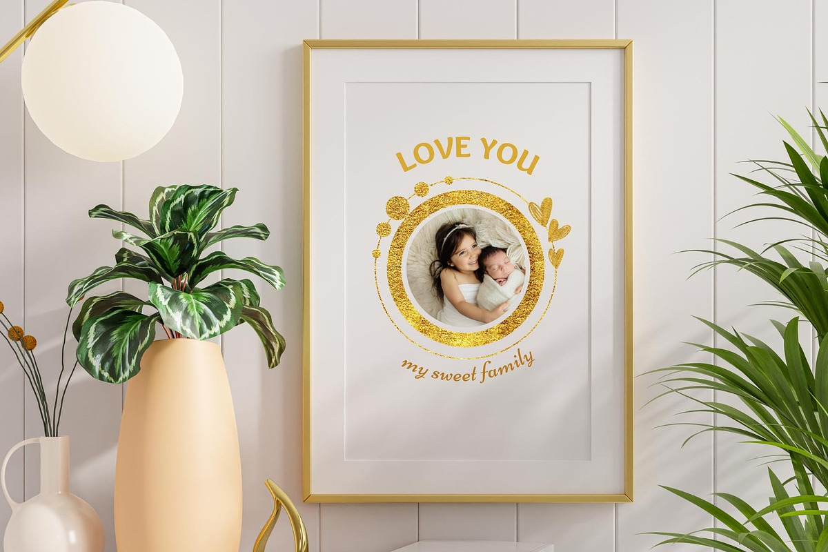 Gold Glitter Picture Frames Canva, a Shape Add-On by ilonitta (Photo 6 of 10)