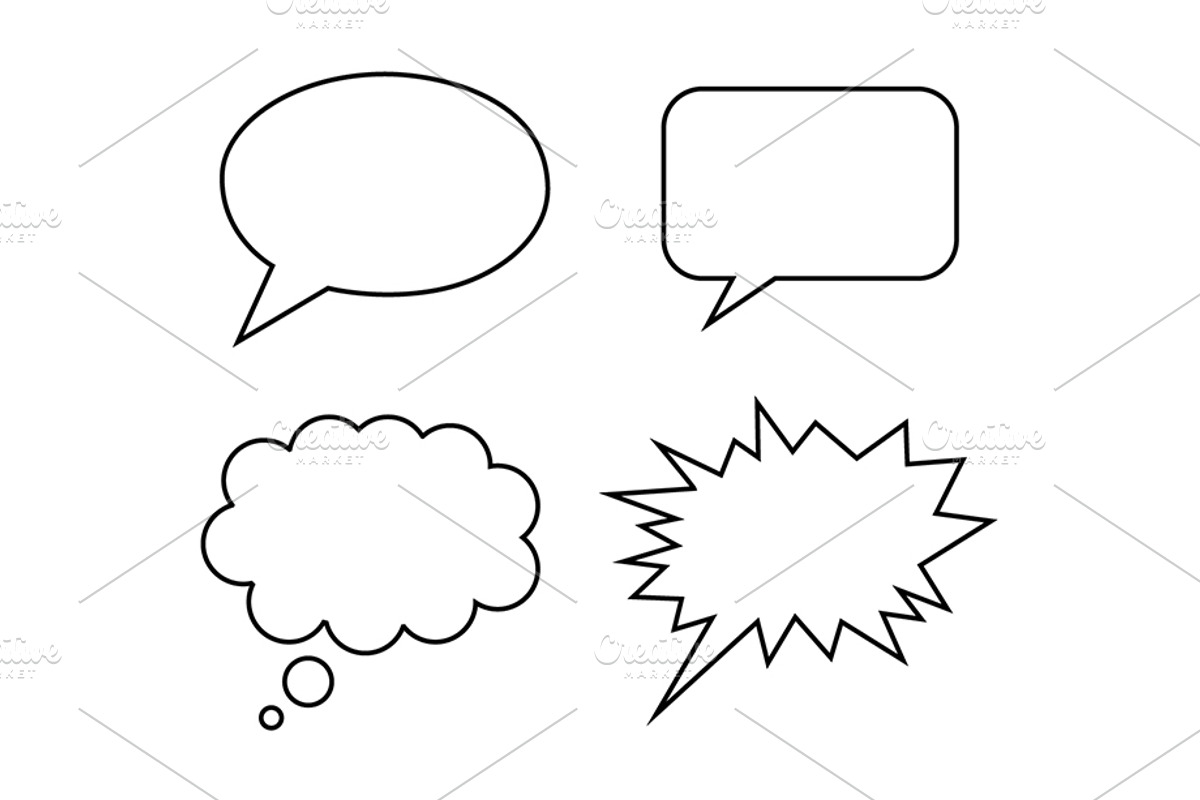 speech bubble simple vector, an Outline Icon by CGTech