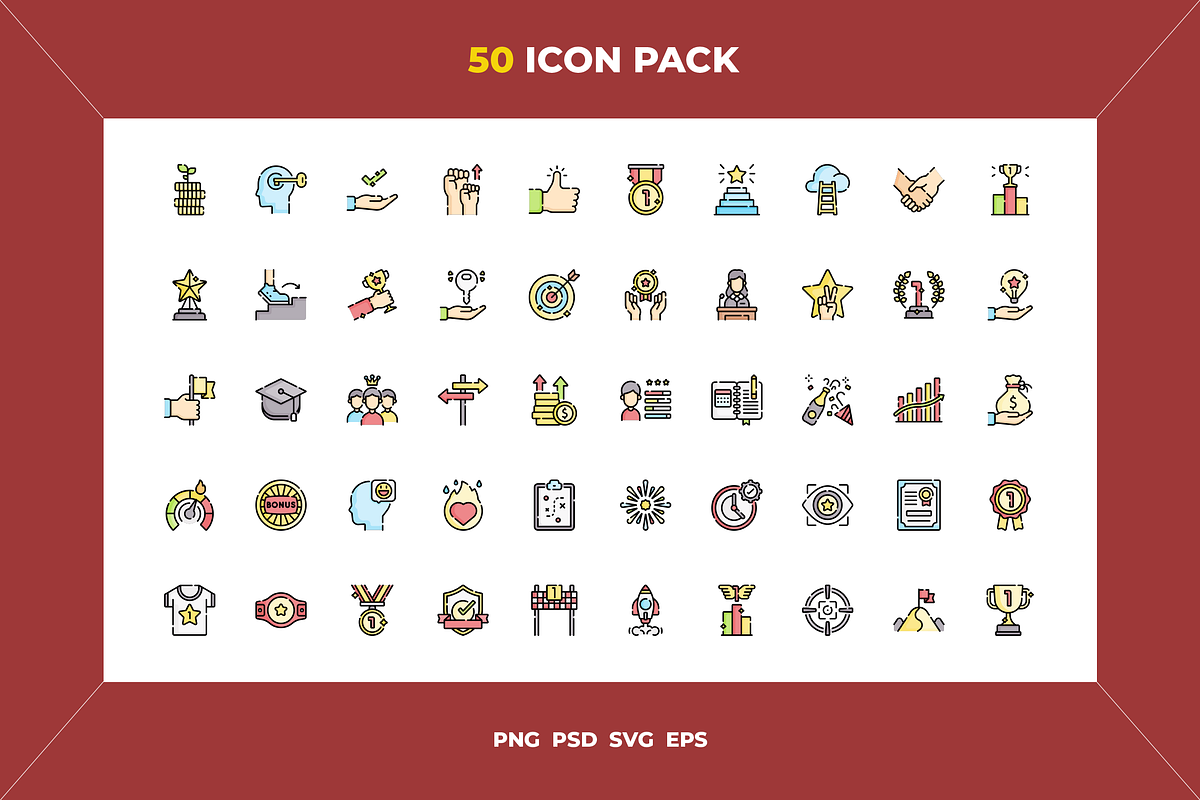 Success icons, an Outline Icon by Wencory (Photo 1 of 2)