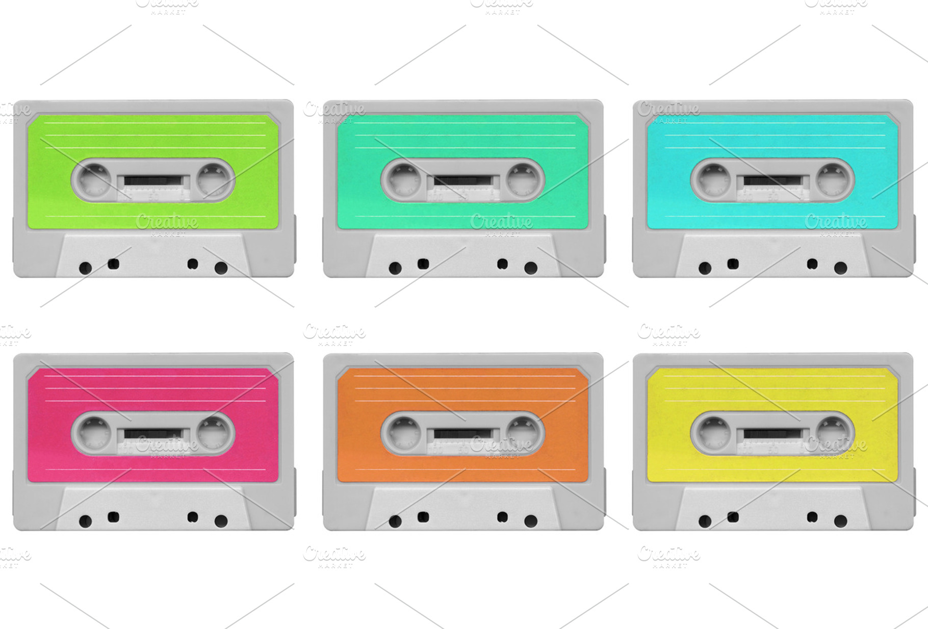 Tape cassette containing tape, cassette, and music