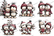 Quirky Christmas Penguin Couple, an Illustration by DreamArtGraphic (Thumbnail 3 of 5)