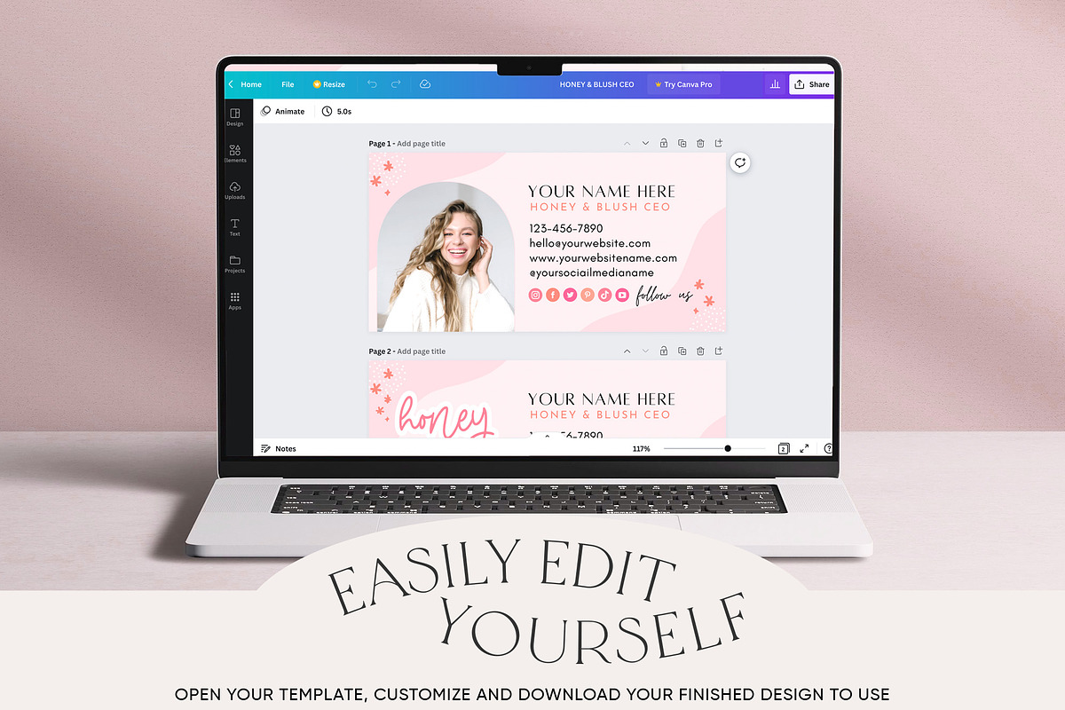Pink Editable Email Signature Canva, an Email Template by Summit Avenue (Photo 5 of 5)