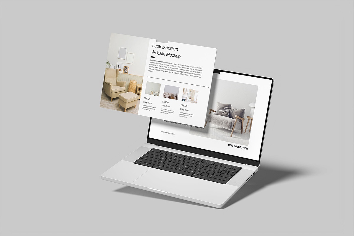 Laptop Screen Website Mockup, a Device Mockup by mahremdesign (Photo 6 of 9)