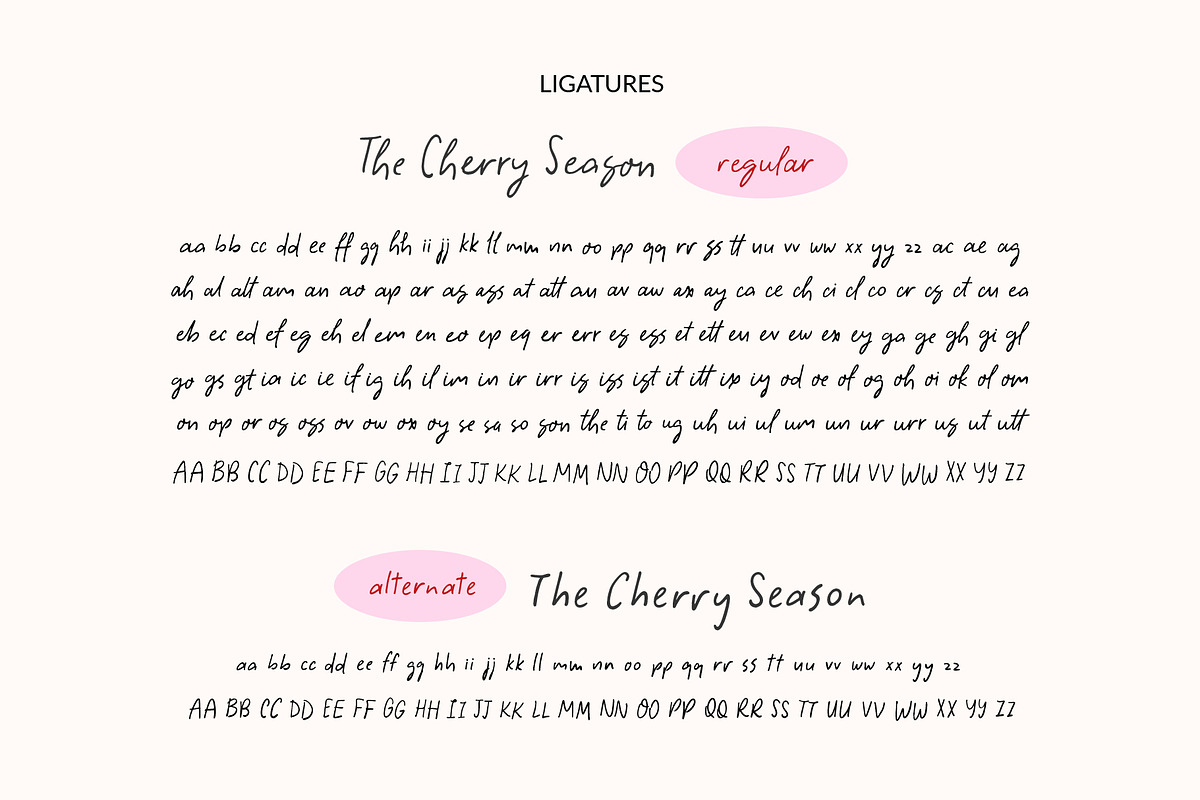 The Cherry Season - Handwritten Font, a Script Font by Kaya Fonts (Photo 32 of 36)