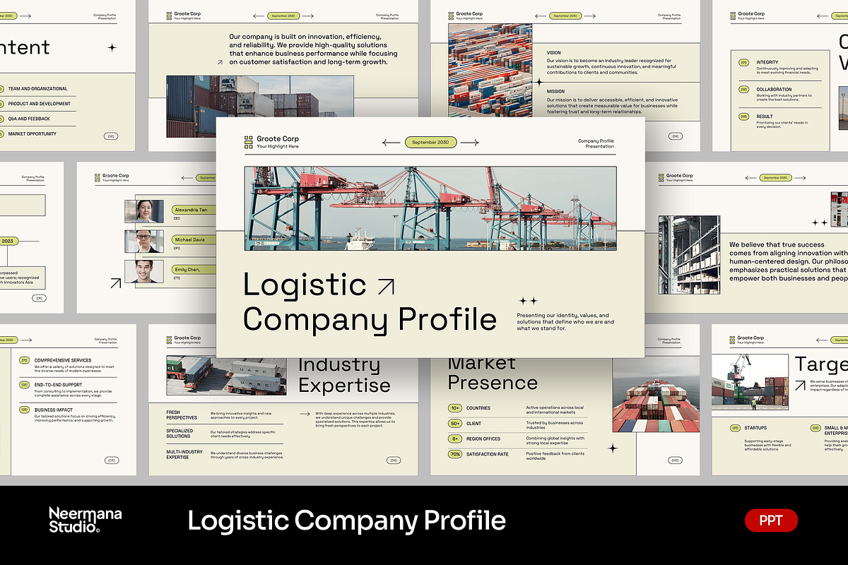 Logistic Company Profile PowerPoint, a Presentation Template by Neermana (Photo 1 of 4)