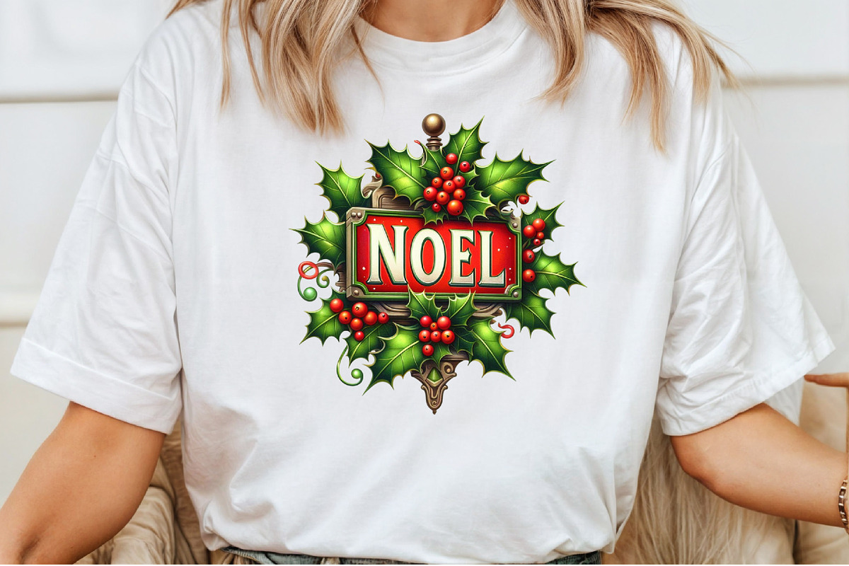 Vintage Noel Retro Christmas Clipart, an Illustration by Pixels.Craft (Photo 4 of 7)